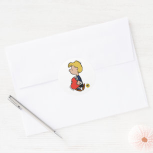 Peanuts   Schroeder Traveling Piano Classic Round Sticker