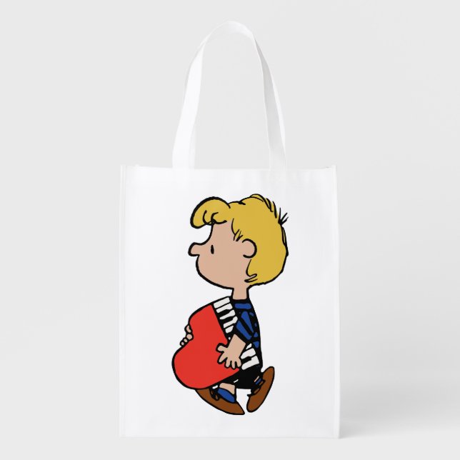 Peanuts | Schroeder Traveling Piano Grocery Bag (Front)