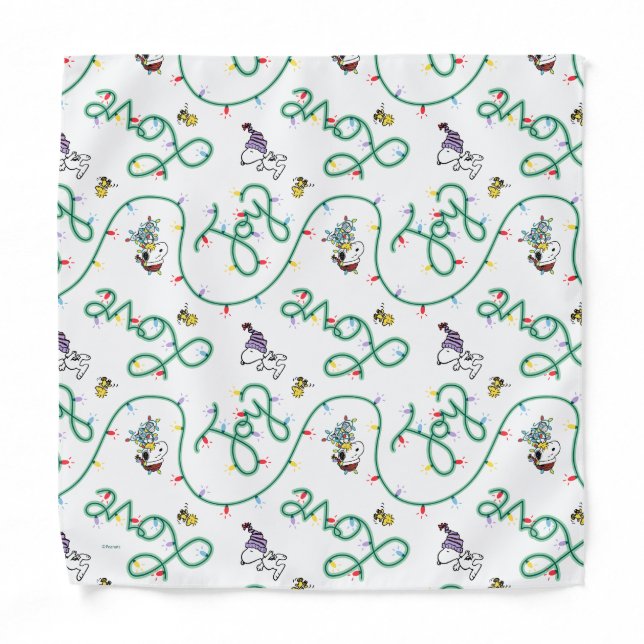 Peanuts | Shiny and Bright Christmas Love Pattern Bandana (Front)
