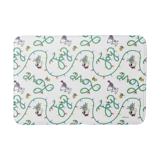 Peanuts | Shiny and Bright Christmas Love Pattern Bath Mat (Front)