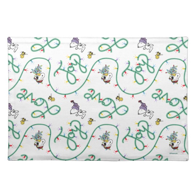 Peanuts | Shiny and Bright Christmas Love Pattern Cloth Placemat (Front)
