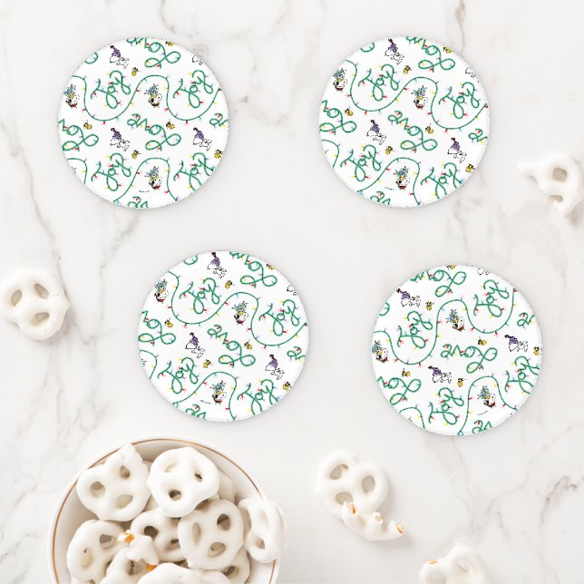 Peanuts | Shiny and Bright Christmas Love Pattern Coaster Set (In Situ)
