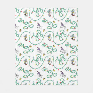 Peanuts Shiny and Bright Christmas Love Pattern Fleece Blanket