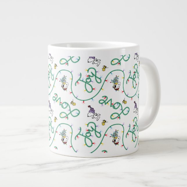 Peanuts | Shiny and Bright Christmas Love Pattern Giant Coffee Mug (Front Right)