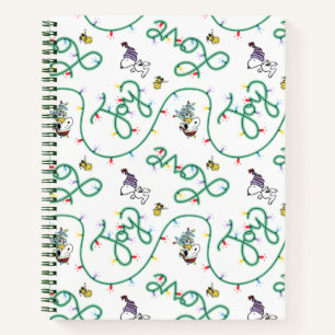 Peanuts Shiny and Bright Christmas Love Pattern Notebook
