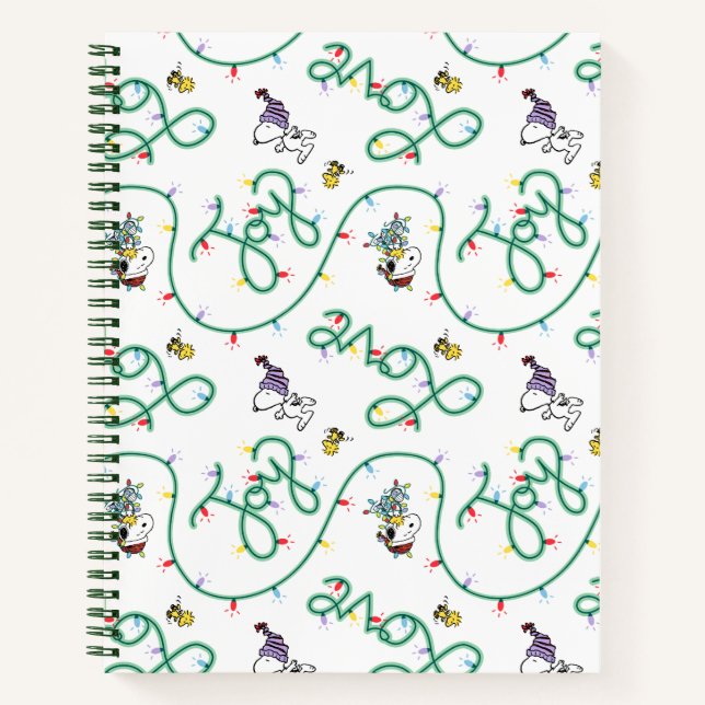 Peanuts | Shiny and Bright Christmas Love Pattern Notebook (Front)