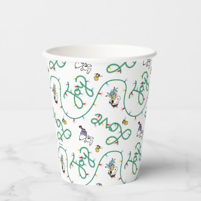 Peanuts | Shiny and Bright Christmas Love Pattern Paper Cups (Front)