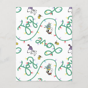 Peanuts   Shiny and Bright Christmas Love Pattern Postcard