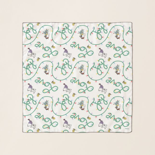 Peanuts | Shiny and Bright Christmas Love Pattern Scarf (Front)