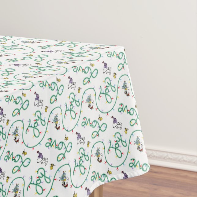 Peanuts | Shiny and Bright Christmas Love Pattern Tablecloth (In Situ)