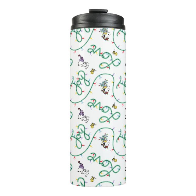 Peanuts | Shiny and Bright Christmas Love Pattern Thermal Tumbler (Front)