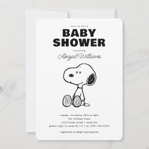 Peanuts simple Snoopy Baby Shower Invitation