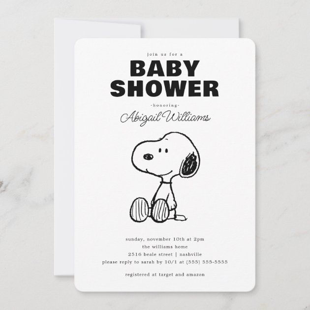 Snoopy baby hot sale shower invitations