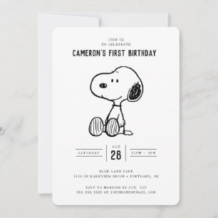 Peanuts Simple Snoopy Birthday Invitation