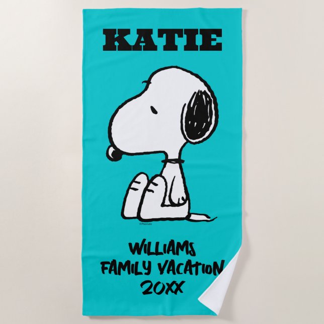 Peanuts | Sitting Snoopy Family Vacation Beach Towel (Front)