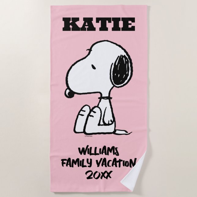 Peanuts | Sitting Snoopy Family Vacation Beach Towel (Front)