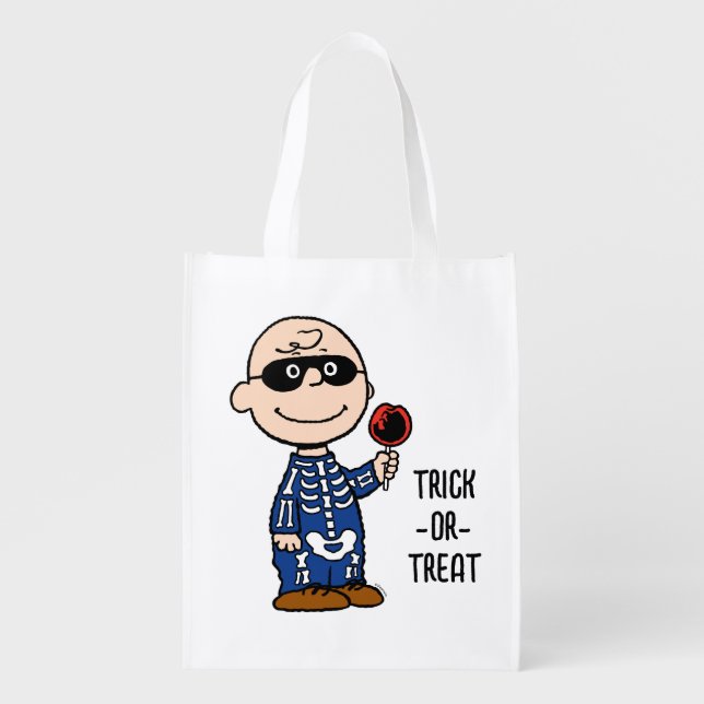 Peanuts | Skeleton Charlie Brown Grocery Bag (Front)