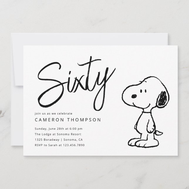 Peanuts Snoopy - 60th Birthday Invitation (Front)