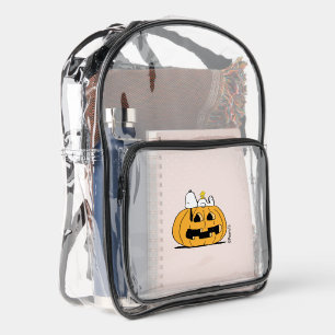Peanuts Snoopy and Woodstock Jack-O-Lantern Clear Backpack