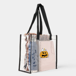 Peanuts Snoopy and Woodstock Jack-O-Lantern Clear Tote Bag