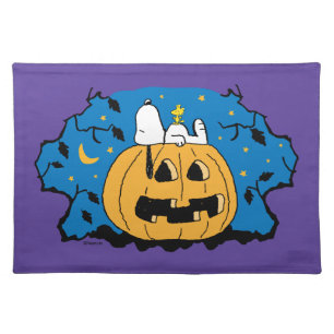 Peanuts Snoopy and Woodstock Jack-O-Lantern Cloth Placemat