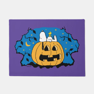 Peanuts   Snoopy and Woodstock Jack-O-Lantern Doormat