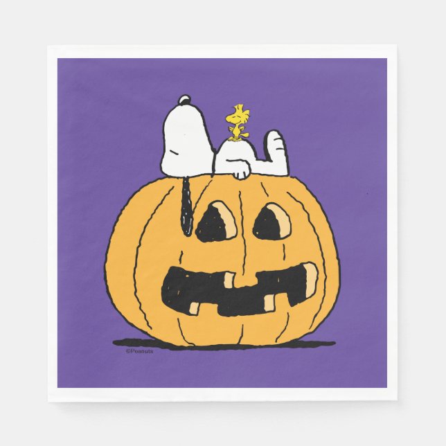 Peanuts | Snoopy and Woodstock Jack-O-Lantern Napkins (Front)