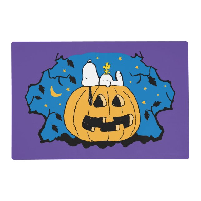 Peanuts | Snoopy and Woodstock Jack-O-Lantern Placemat (Front)