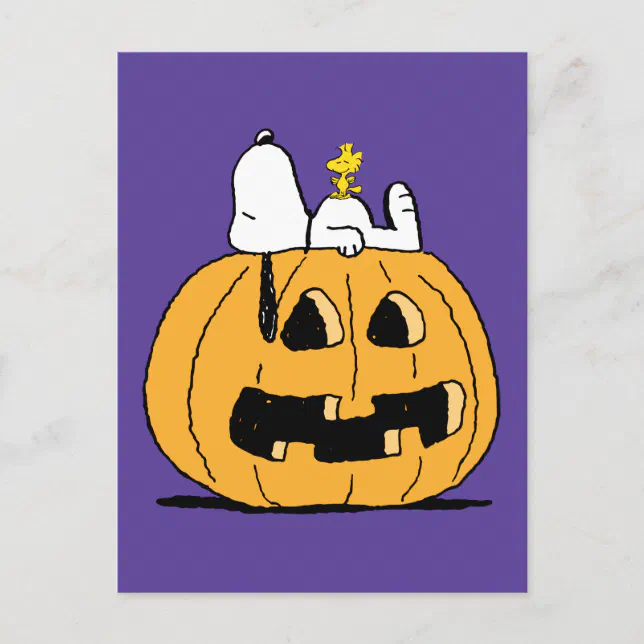 Peanuts Snoopy And Woodstock Jack O Lantern Postcard Zazzle