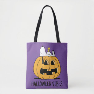Peanuts Snoopy and Woodstock Jack-O-Lantern Tote Bag