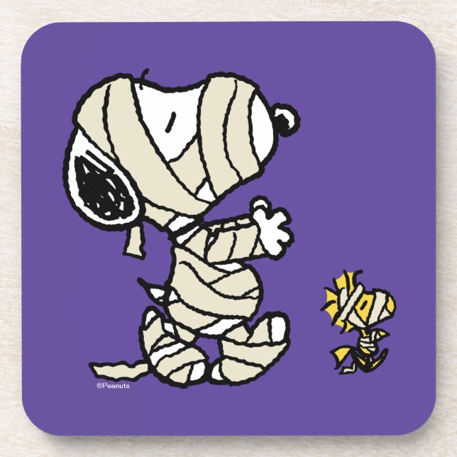 Peanuts | Snoopy and Woodstock Mummies Beverage Coaster (Front)