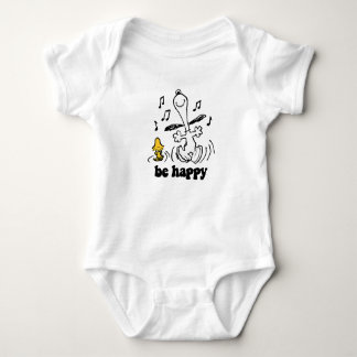 Peanuts Snoopy and Woodstock's Be Happy Dance Baby Bodysuit