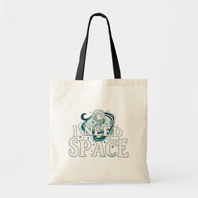 Peanuts | Snoopy Astronaut “I Need Space” Tote Bag (Front)