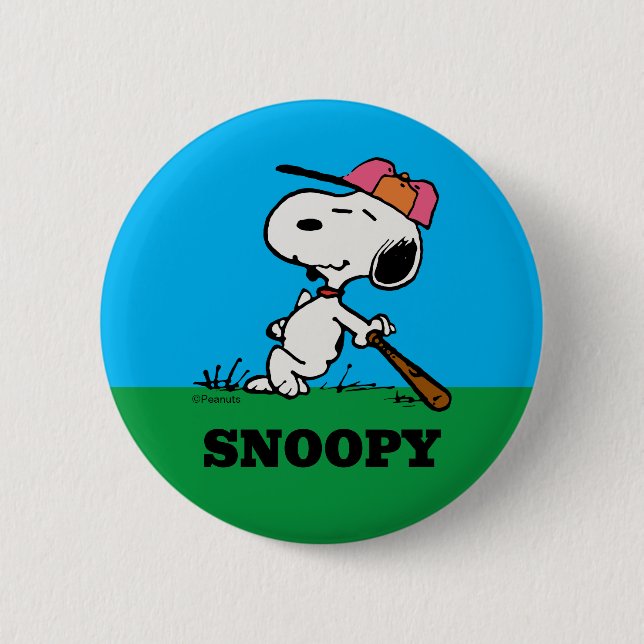Peanuts | Snoopy at Bat Button (Front)