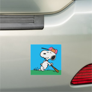 Peanuts   Snoopy at Bat Car Magnet