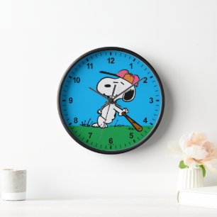 Peanuts Snoopy at Bat Clock