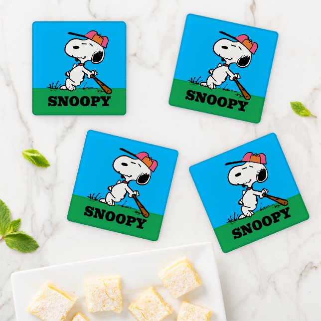 Peanuts | Snoopy at Bat Coaster Set (In Situ)
