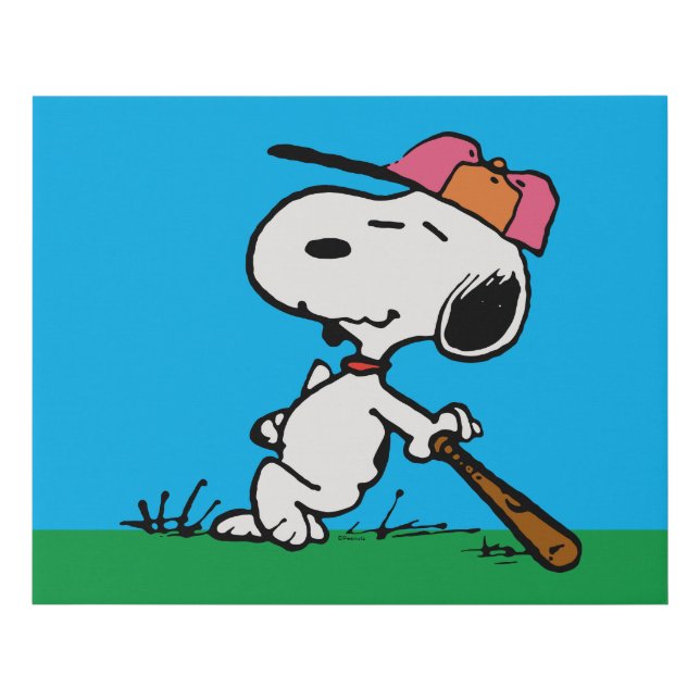 Peanuts | Snoopy at Bat Faux Canvas Print (Front)
