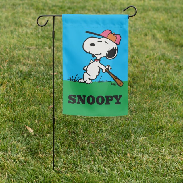 Peanuts | Snoopy at Bat Garden Flag (In SItu)