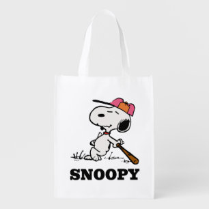 Peanuts Snoopy at Bat Grocery Bag