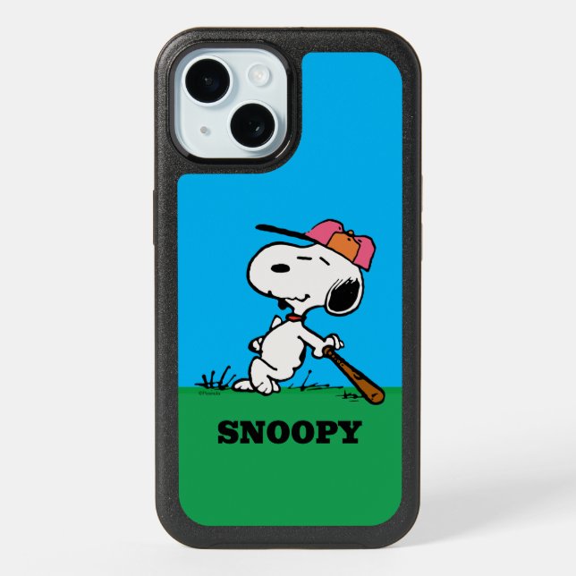 Peanuts | Snoopy at Bat iPhone 15 Case (Back)