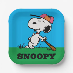 Peanuts   Snoopy at Bat Paper Plates
