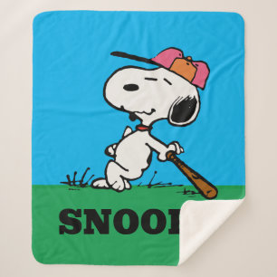 Peanuts Snoopy at Bat Sherpa Blanket