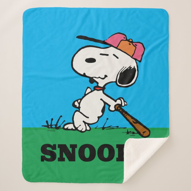 Peanuts | Snoopy at Bat Sherpa Blanket (Front)