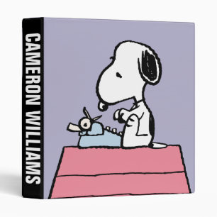 Peanuts   Snoopy at the Typewriter 3 Ring Binder