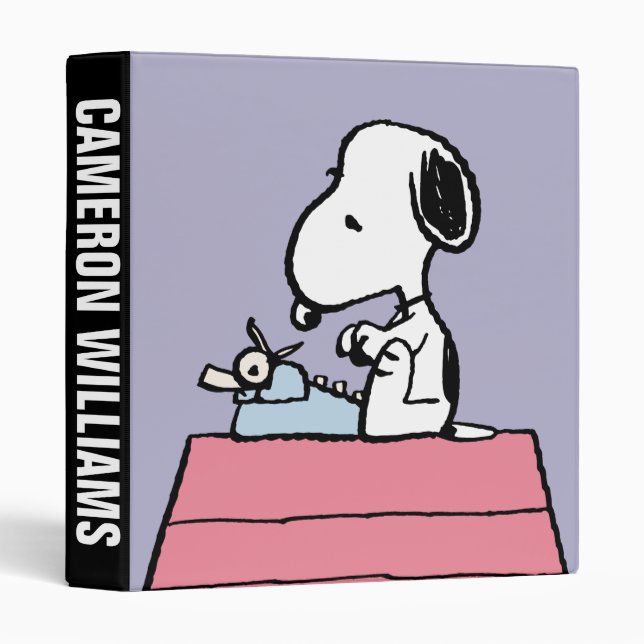 Peanuts | Snoopy at the Typewriter 3 Ring Binder (Front/Spine)
