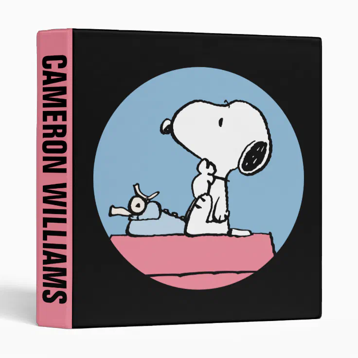 Peanuts | Snoopy at the Typewriter 3 Ring Binder