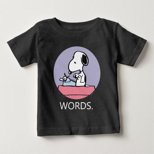 Peanuts  Snoopy at the Typewriter Baby T_Shirt