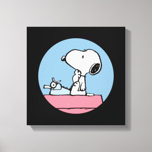 Peanuts   Snoopy at the Typewriter Canvas Print