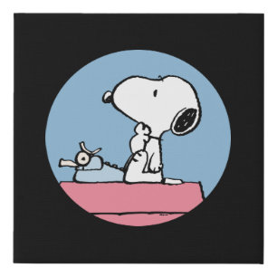 Peanuts Snoopy at the Typewriter Faux Canvas Print